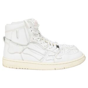 Amiri Skel High Top Sneakers in White Leather